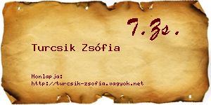 Turcsik Zsófia névjegykártya